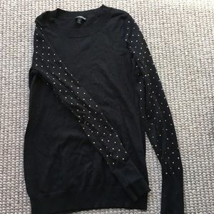Express size small black sweater w/ gold studs